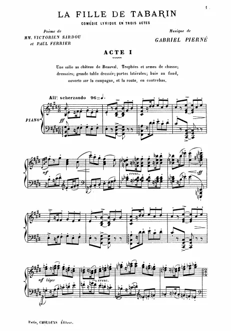 First page of La fille de Tabarin