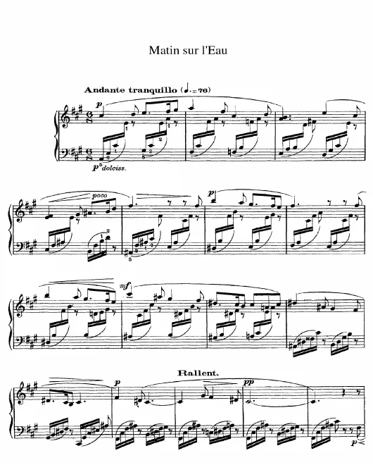 First page of Matin sur l'eau