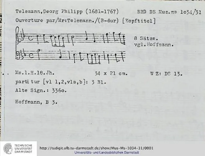 First page of Ouverture-Suite in B-flat major