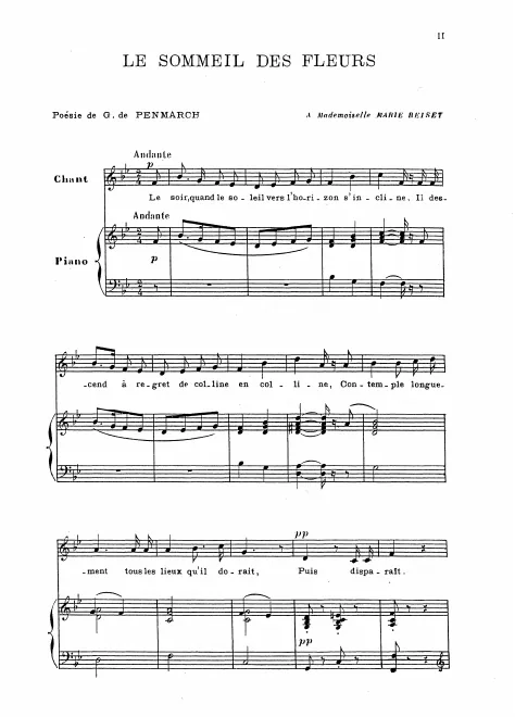 First page of Le sommeil des fleurs