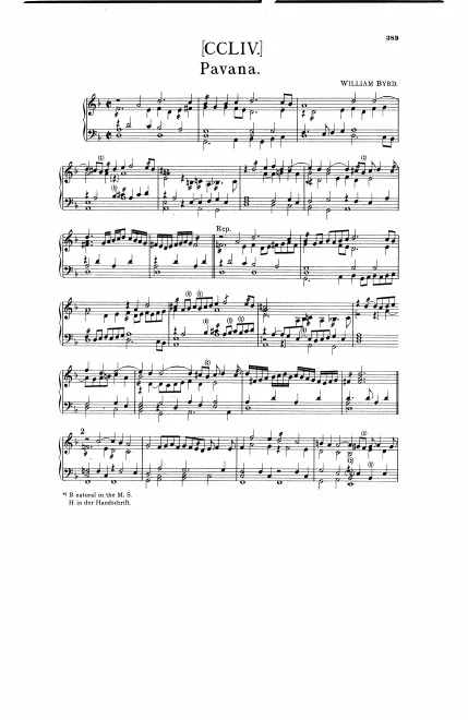 First page of Pavana & Galiarda