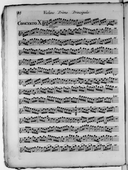 First page of Violin Concerto in F major