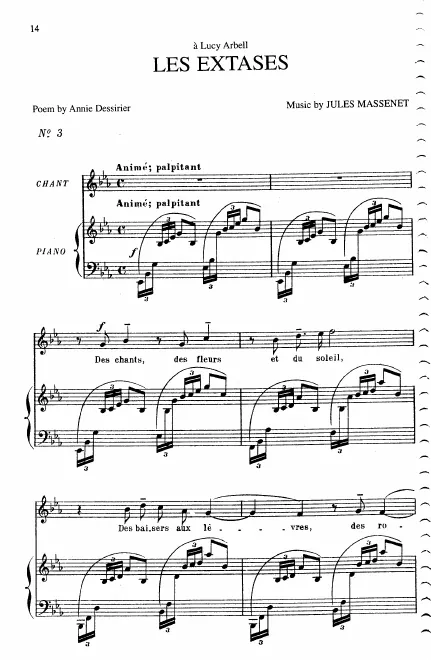 First page of Les extases