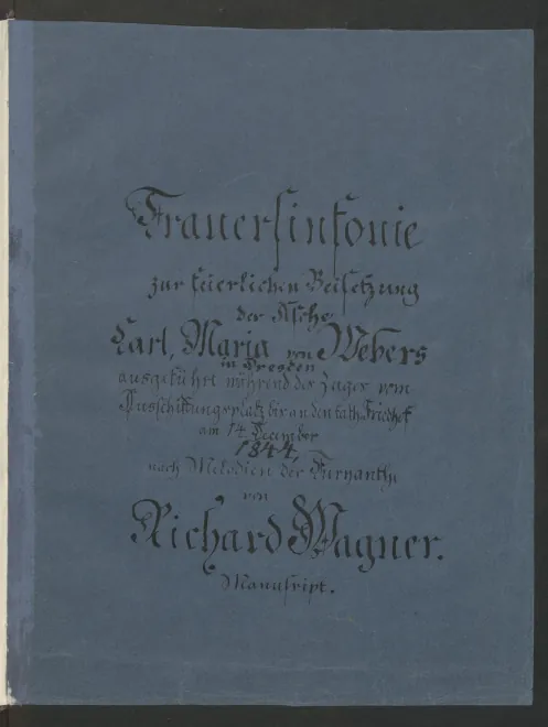 First page of Trauermusik nach Motiven aus Carl Maria von Webers Euryanthe, WWV 73