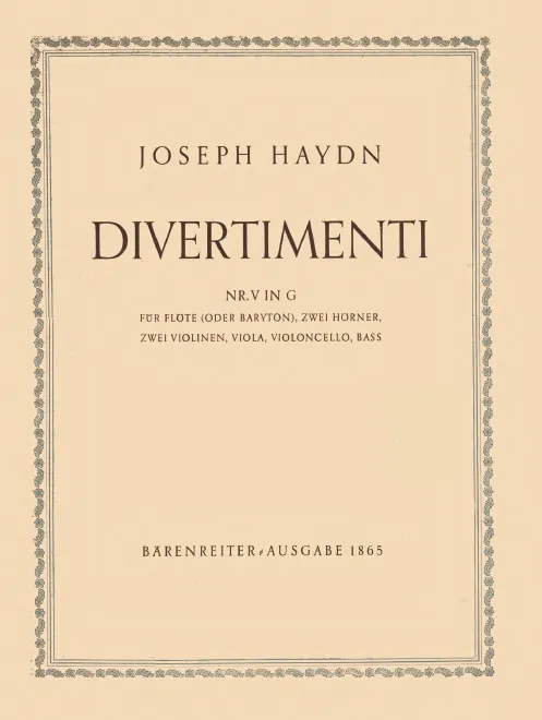 First page of Divertimento in G major