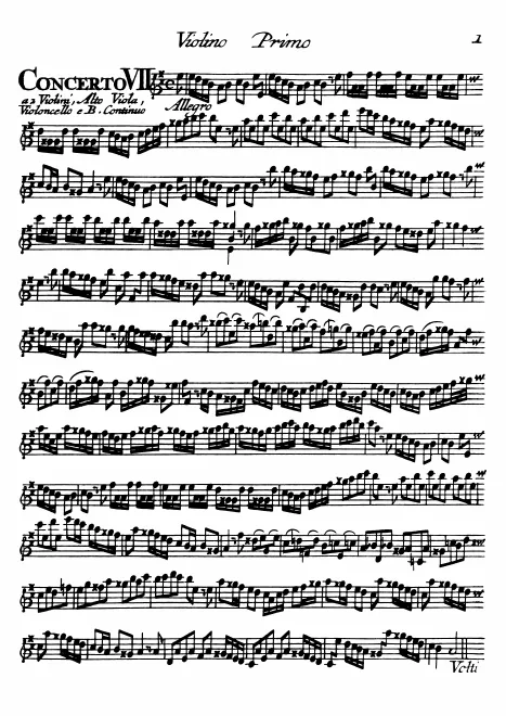 First page of Violin Concerto in A major