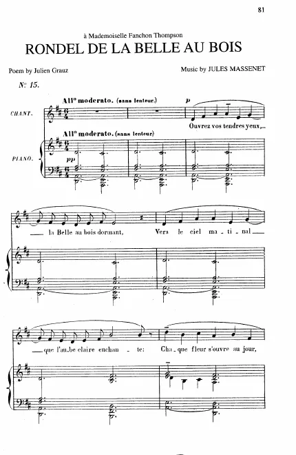 First page of Rondel de la belle au bois