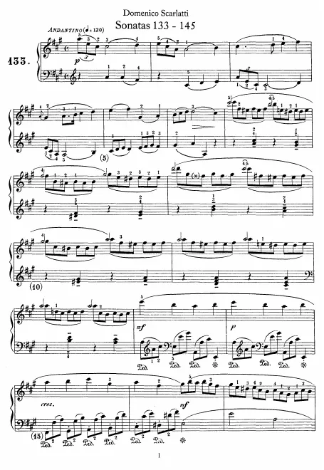 First page of Keyboard Sonata in A major