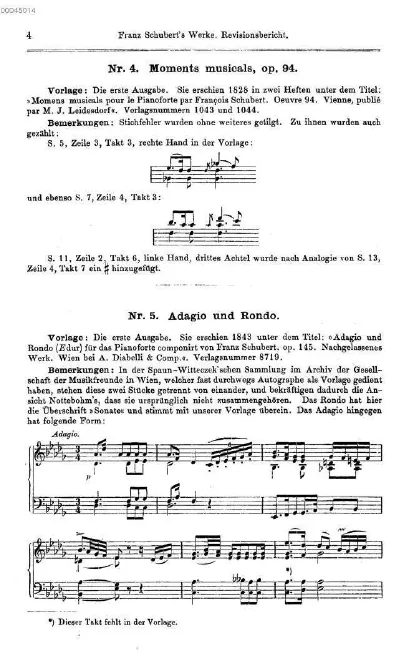 First page of Adagio in D-flat major