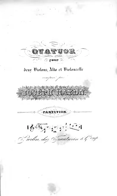 First page of String Quartet in E-flat major