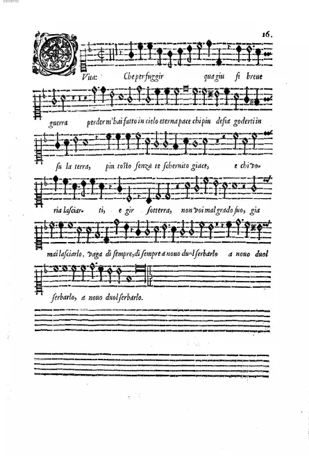 First page of O vita troppo rea