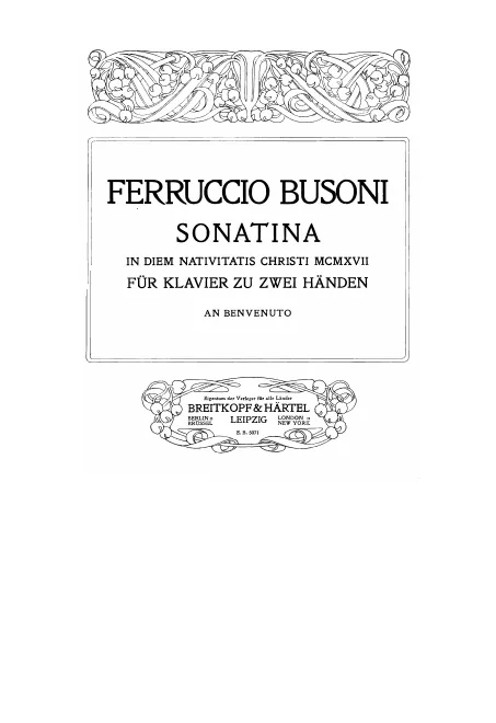 First page of Sonatina No.4