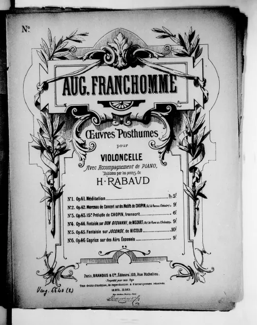 First page of Morceau de concert sur des motifs de F. Chopin pour violoncelle avec accompagnement de piano ou d'orchestre