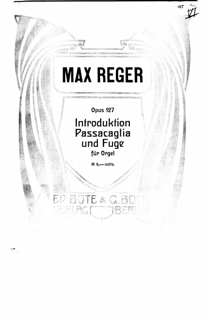 First page of Introduktion, Passacaglia und Fuge für Orgel