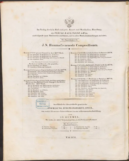 First page of Fantasie on 'Oberons Zauberhorn'