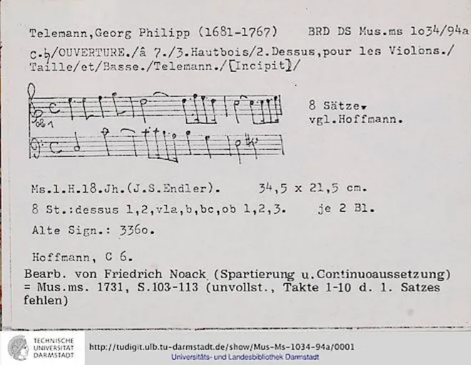 First page of Ouverture-Suite, TWV 55:C6