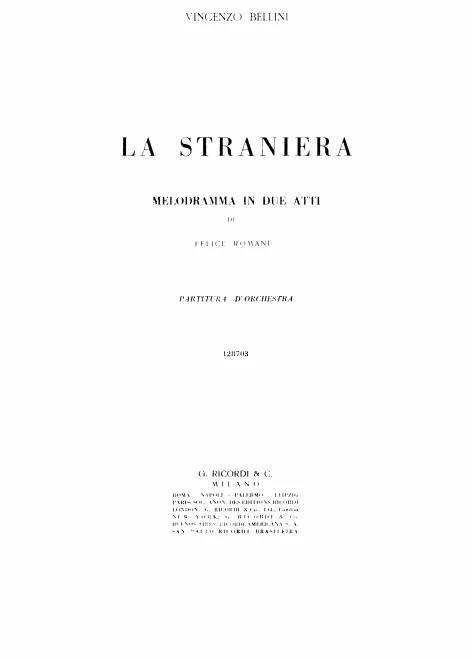First page of La straniera