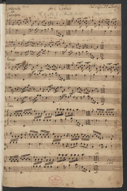 First page of Veränderungen über das Lied: Ich schlief da träumte mir, H.69