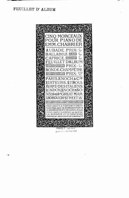 First page of Feuillet d'album