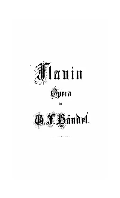 First page of Flavio, re de' Longobardi