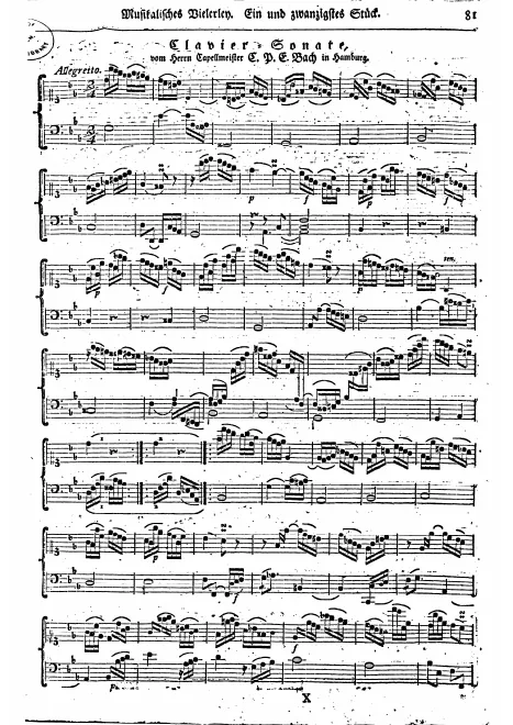 First page of Keyboard Sonata in G minor