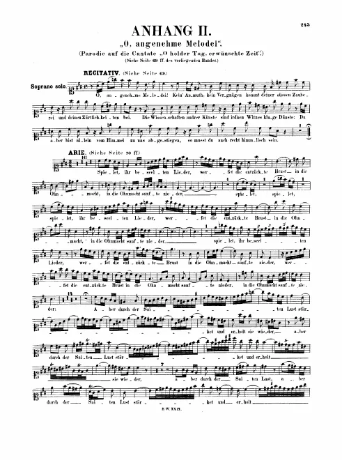 First page of O angenehme Melodei (fragment)
