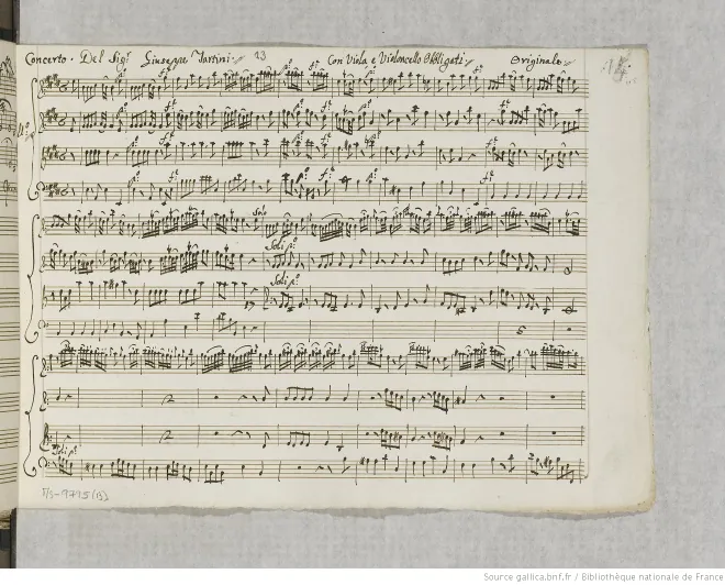 First page of Violin Concerto in E major
