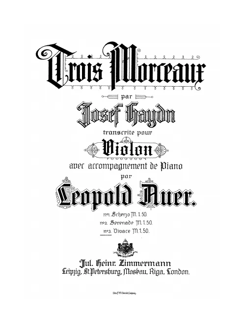 First page of Trois Morceaux par Joseph Haydn