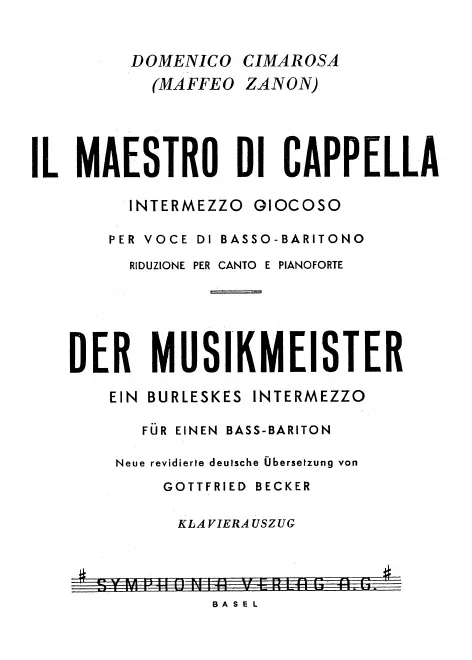 First page of Intermezzo giocoso
