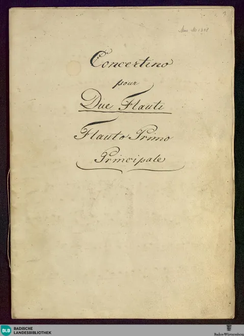 First page of Concertino for 2 Flutes