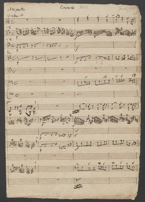 First page of Harpsichord Concerto in D major