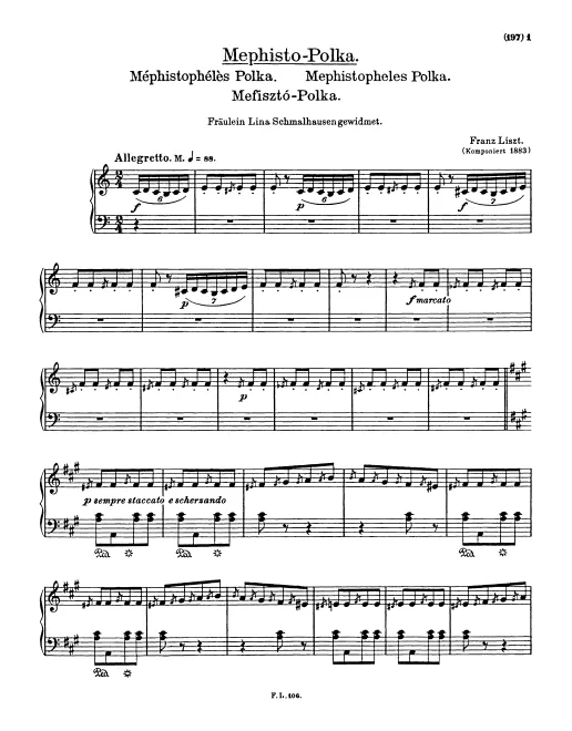First page of Mephisto Polka