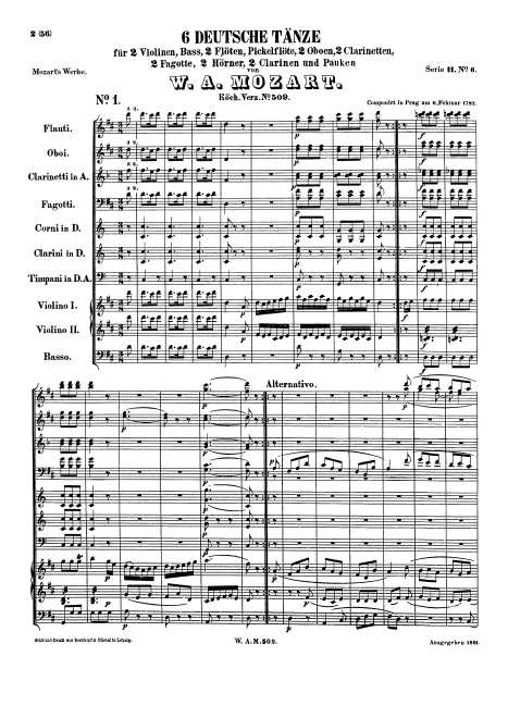First page of 6 German Dances