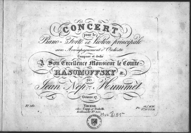 First page of Concerto for Violin and Piano