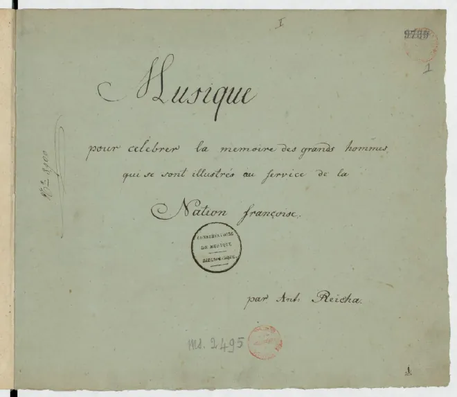 First page of Musique pour célébrer la mémoire des grands hommes