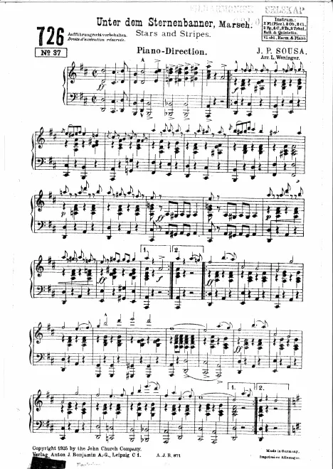 First page of The Stars and Stripes Forever