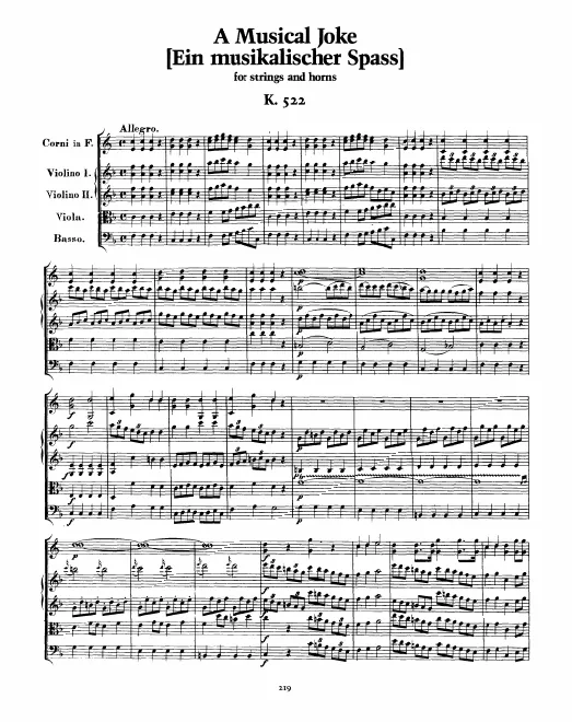 First page of Ein musikalischer Spaß