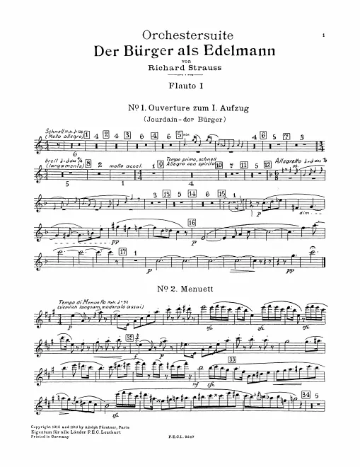 First page of Der Bürger als Edelmann Suite