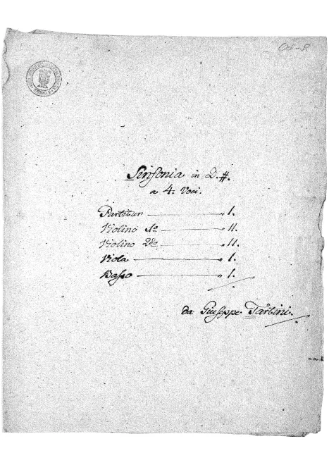 First page of Sinfonia in D major (2)