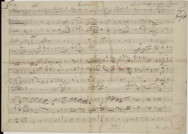 First page of Oboe Quartet