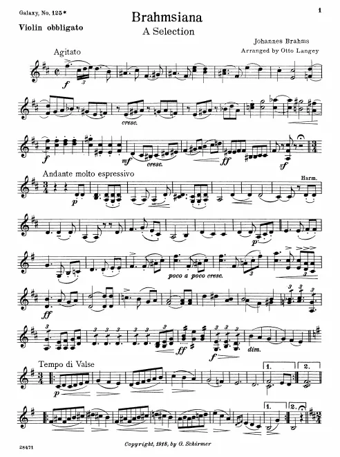First page of Brahmsiana