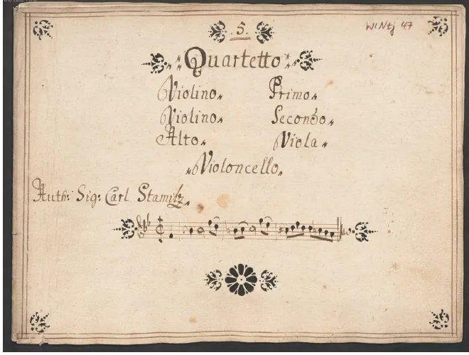 First page of String Quartet in B-flat major