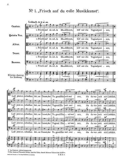 First page of Frisch auf du edle Musikkunst