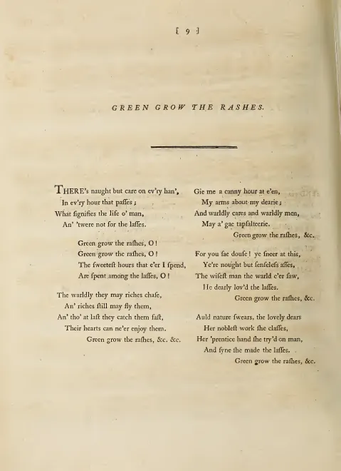 First page of Green grow the Rashes, Hob.XXXIa:8