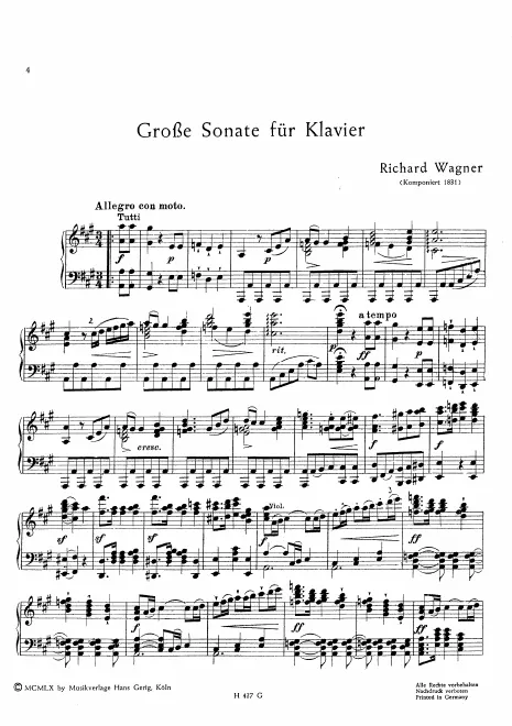First page of Grosse Sonate fuer Klavier