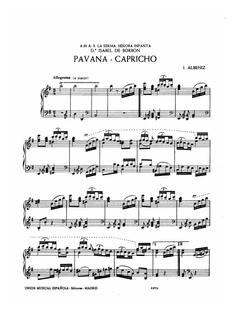 First page of Pavana-Capricho