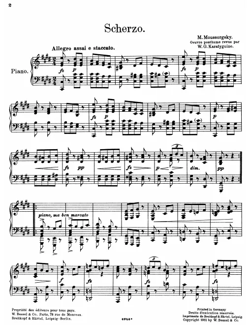 First page of Scherzo in C-sharp minor