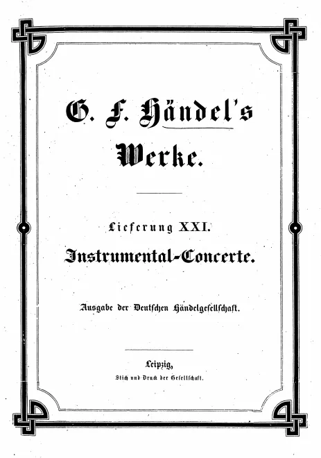 First page of Concerto Grosso in C major for Alexander's Feast