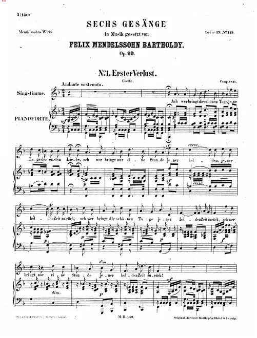 First page of 6 Gesänge