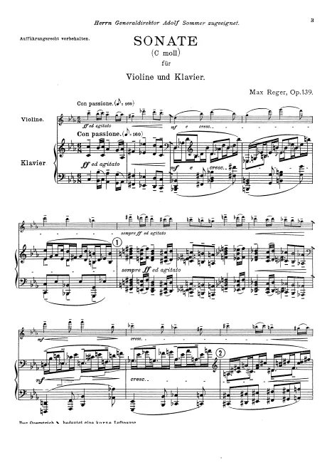 First page of Violin Sonata No.9, Op.139